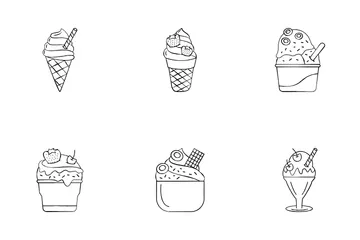 Ice Cream With Topping Icon Pack