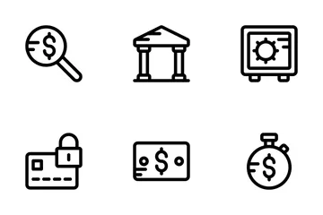 Icone delle linee di finanza e pagamenti 1 Icon Pack