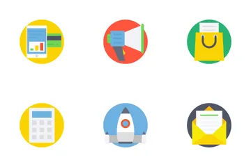 Icone piatte di marketing digitale 1 Icon Pack