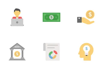 Icônes d'affaires plates 1 Icon Pack