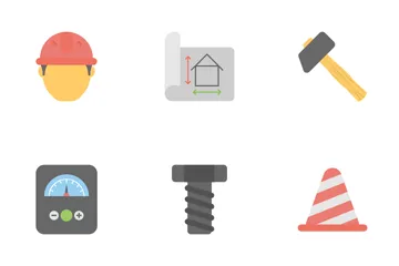 Ícones coloridos planos industriais e de construção 1 Icon Pack