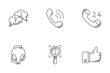 Ícones de Doodle de Comunicação Icon Pack