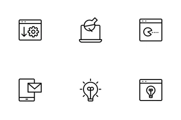 Icônes de ligne de conception et de développement artistique Icon Pack