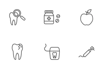 Icônes de ligne dentaire et stomatologie Pack d'Icônes