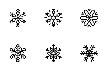 Ícones de linha geométrica de flocos de neve 2 Pacote de Ícones