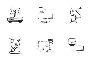 Ícones de Doodle de Rede Pacote de Ícones