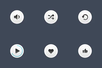 Ícones Skeuomorfos de mídia Pacote de Ícones