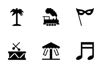 Icônes vectorielles de carnaval Pack d'Icônes