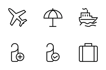 Iconos de línea de viaje Paquete de Iconos