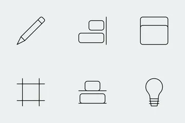 Diseñar iconos de líneas finas Paquete de Iconos