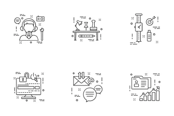 Iconos de línea plana Paquete de Iconos