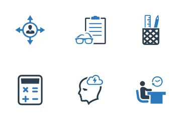 Iconos de negocios y oficinas - Versión azul Icon Pack