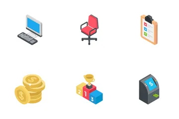 Iconos isométricos de negocios 1 Paquete de Iconos