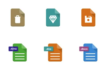 Iconos planos de archivos y carpetas Paquete de Iconos