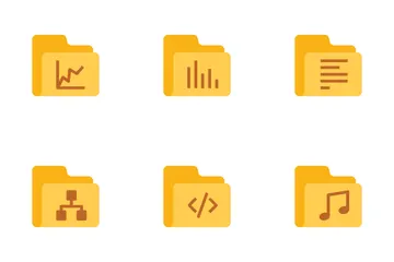 Iconos planos de archivos y carpetas Paquete de Iconos