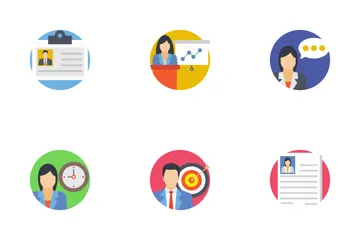 Iconos planos de gestión de equipo Paquete de Iconos