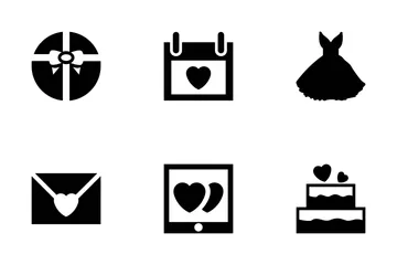 Iconos vectoriales de boda Paquete de Iconos