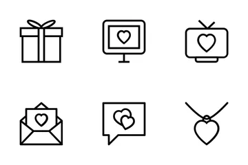 Iconos vectoriales de amor y romance Paquete de Iconos