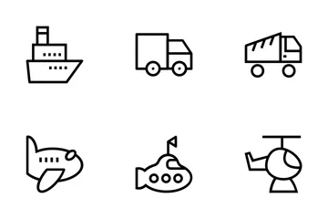 Iconos vectoriales de transporte Paquete de Iconos