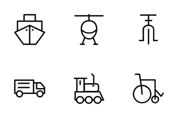 Iconos vectoriales de transporte Paquete de Iconos