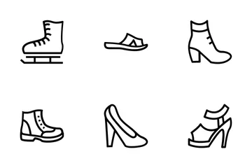 Iconos vectoriales de zapatos Paquete de Iconos