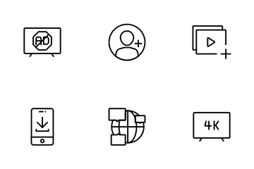 Service multimédia OTT Icon Pack