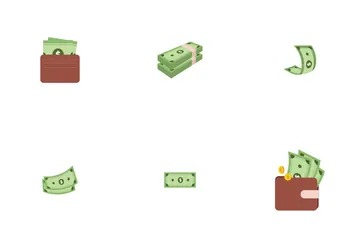 Illustrazioni di dollari in contanti Icon Pack