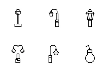 Iluminação pública Pacote de Ícones