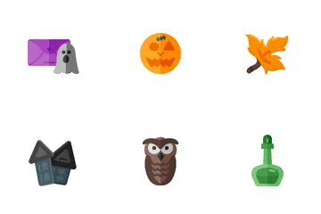 Ilustración del icono plano del día de Helloween Paquete de Iconos