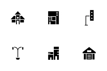 Immobilien-Glyphe Symbolpack