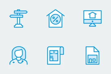 Niedliche Symbole für Immobilien Icon Pack