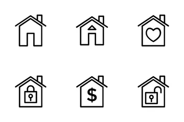 Immobilien-Vektor-Icons Symbolpack