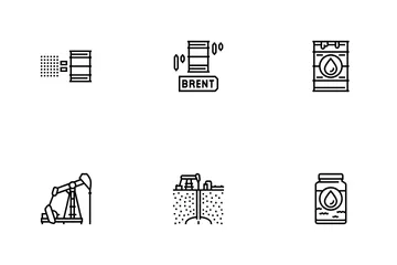 Impianto di fabbrica dell'industria petrolifera Icon Pack