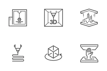 Impressao 3D Pacote de Ícones