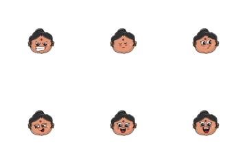 Indian Aunt Expression Icon Pack