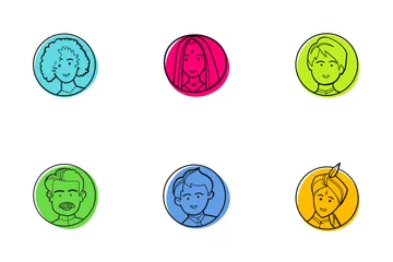 Indian Wedding Characters Color Icon Pack