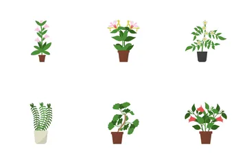 Indoor Ornamental Plants Icon Pack