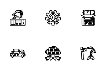 Robótica de automatización de la industria 5 Paquete de Iconos