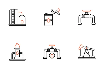 Indústria de Petróleo e Gás Pacote de Ícones