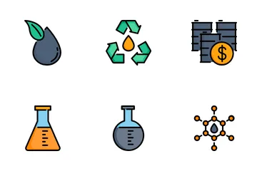 Indústria de Petróleo e Petróleo Pacote de Ícones