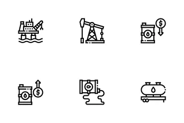 Industria de petróleo y gas Paquete de Iconos