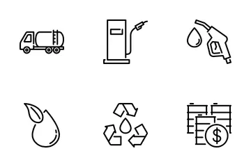 Petróleo y industria petrolera Paquete de Iconos