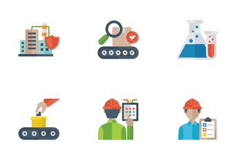 Industrial And Manufacturing Flat Icons Icon Pack