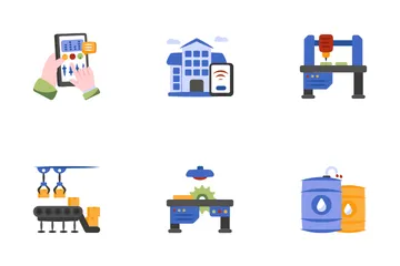 Industrial Production And Automation Icon Pack