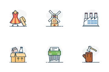 Industrial Production And Factory Automation Icon Pack