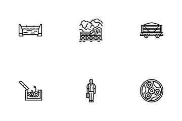 Industry 1.0 Industrialization Icon Pack