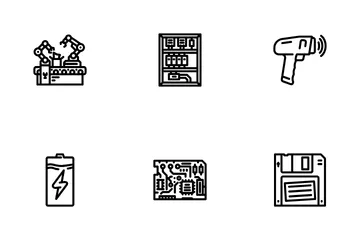 Industry 3 Automation Robotics Icon Pack