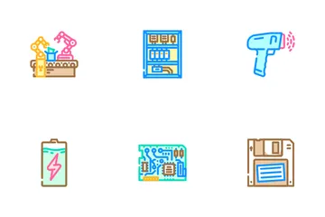 Industry 3 Automation Robotics Icon Pack