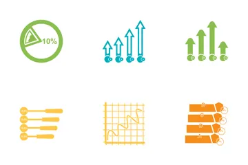 Gráfico de barras e pizza infográfico Vol 1 Icon Pack