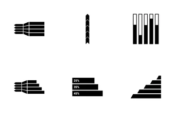 Gráfico de barras e pizza infográfico Vol 6 Icon Pack